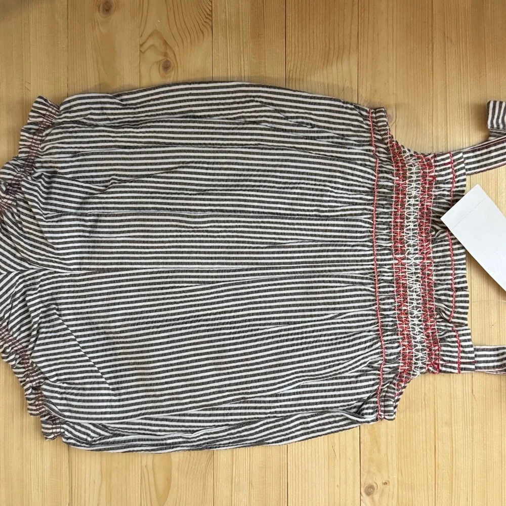 Gymboree Striped Romper 3-6M Baby Girl Smocked Tie Strap Bubble Outfit NWT